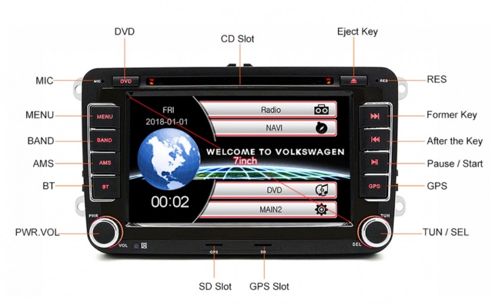 Navigatie dedicata Volkswagen cu DVD + Cadou Card GPS 8Gb si Camera Marsarier